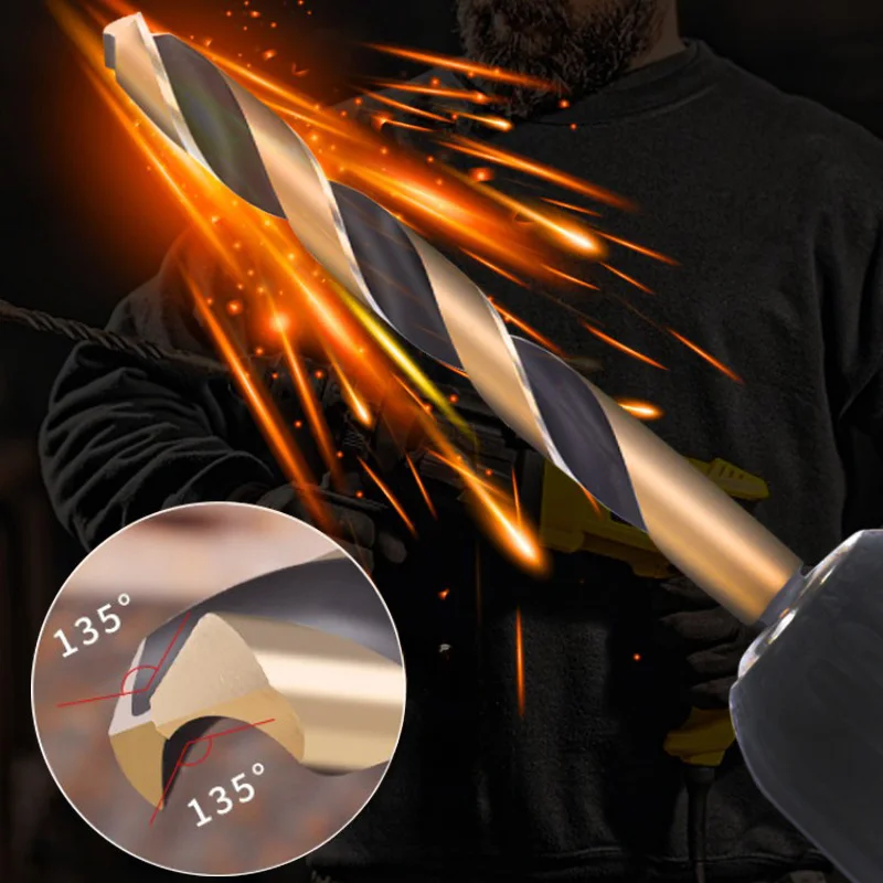Hss Hochgeschwindigkeitsstahl-Spiralbohrer 1/4 Sechs kant schaft Ersatz Sechs kant griff Stahl Titan beschichtetes Elektro werkzeug 1,5mm-6,5mm