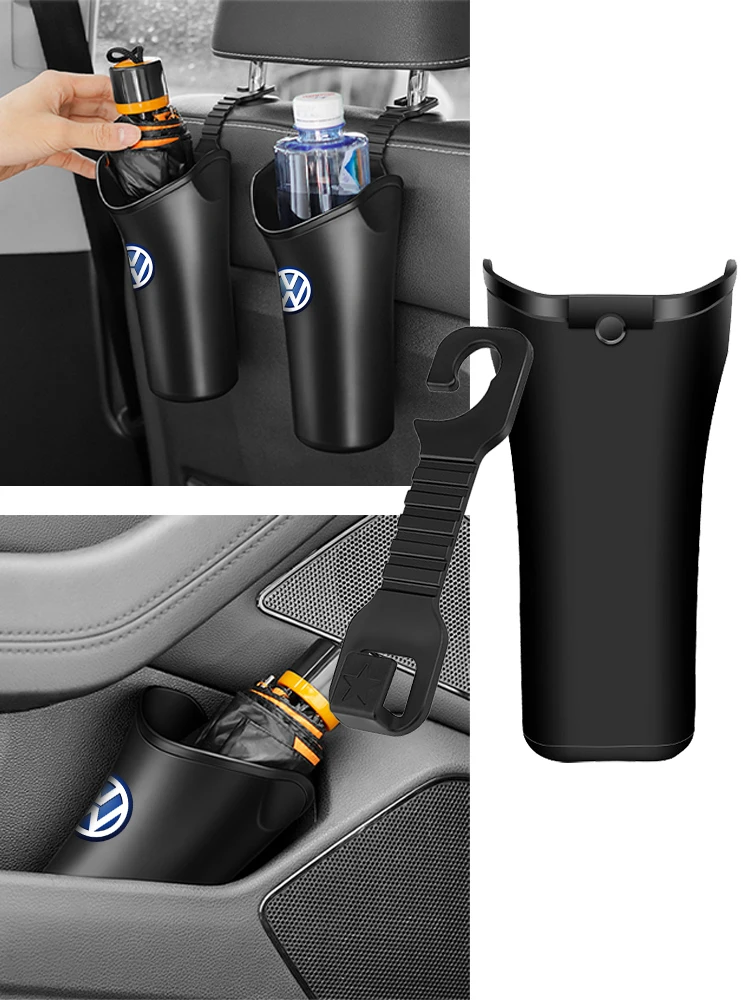 1Pcs Multifunctional Car Umbrella Storage Bucket Waterproof Umbrella Stand For VW RLINE golf Polo Tiguan B6 GTI Car Accessories