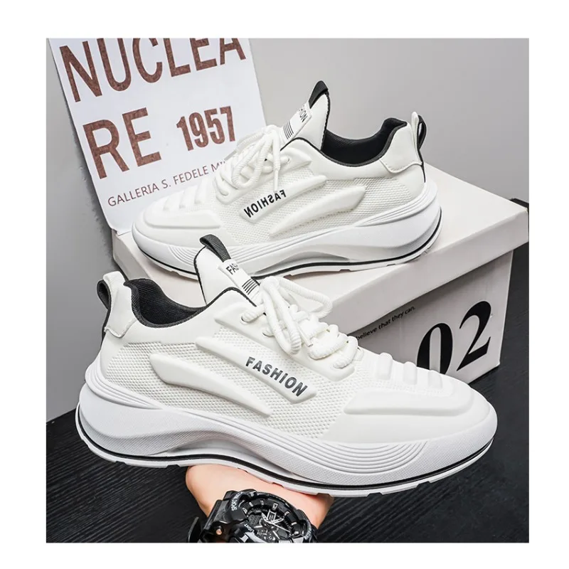 Baskets décontractées respirantes à semelle épaisse pour hommes, collection été 2026 – Chaussures de course légères et tendance pour le streetwear