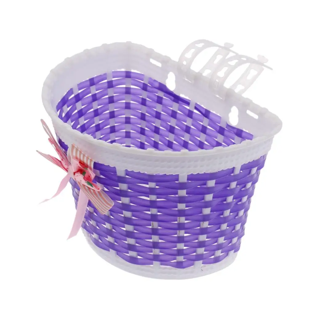 Plastic Children Kids Girls Front Handlebar Basket Detachable Shopping