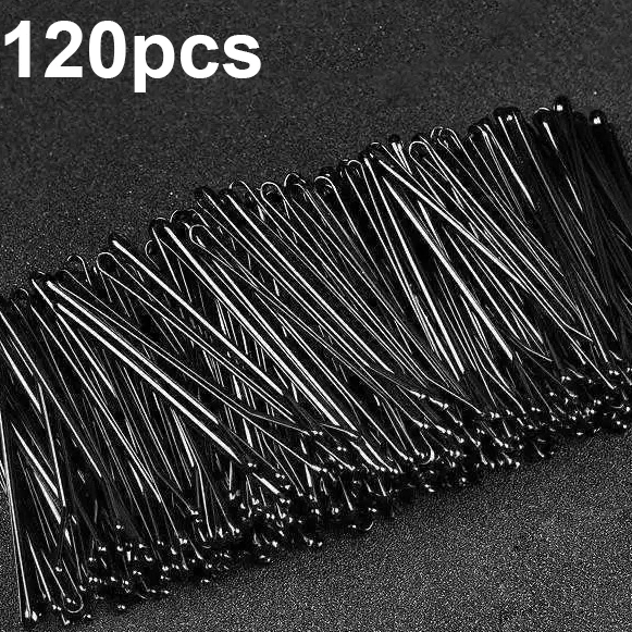 60pcs Black Thin Hair Clips Hairpins Women Girls Wave Hairgrips Barrettes Bobby Pins Basic All-match Headwear Hair Accessories