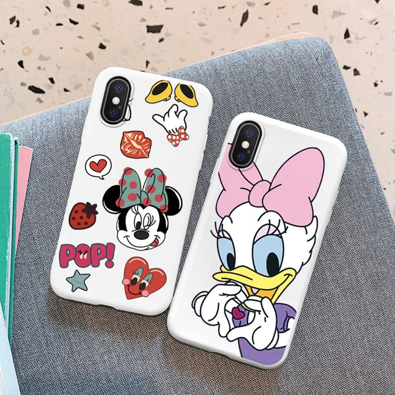 Phone Case for iPhone X XS Max 10 Cartoon Stitch Daisy Duck Mouse for iphonex XR Funda Back Cover Silicone TPU Printed Shell