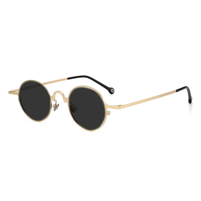 Reines Titan Vintage Kleine Runde Rahmen Myopie Sonnenbrille Männer Punk Stil Uv400 Angepasst Optische Runde Sonnenbrille 0 bis -6,0 – Detail 12