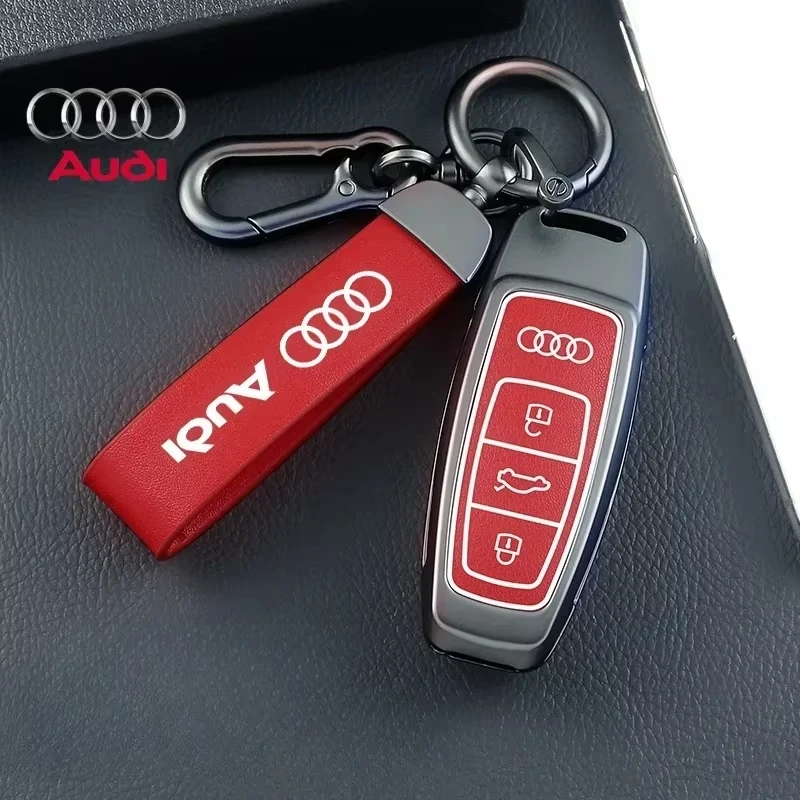 

Car Zinc Alloy Key Case Key Chain Metal Key Shell For Audi Q8 RSQ8 A6 S6 RS6 A7 S7 RS7 A8 A7L RS E-tron GT Q4 Q5 e-tron Q6 Q7