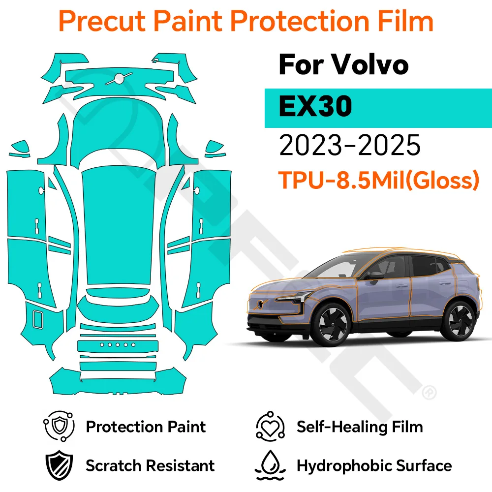 

9Mil TPU PPF For Volvo EX30 2023-2025 Precut Paint Protection Film Car Body Anti-scratch Protective Transparent Accessories ﻿