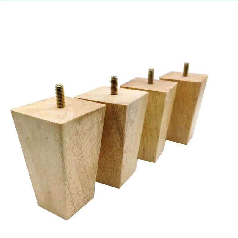 4 X Solid Wood Furniture Feets Sofa Cabinets Beds Leg Square Legs for Settee Table Home Furniture Accessories 60/100/150mm