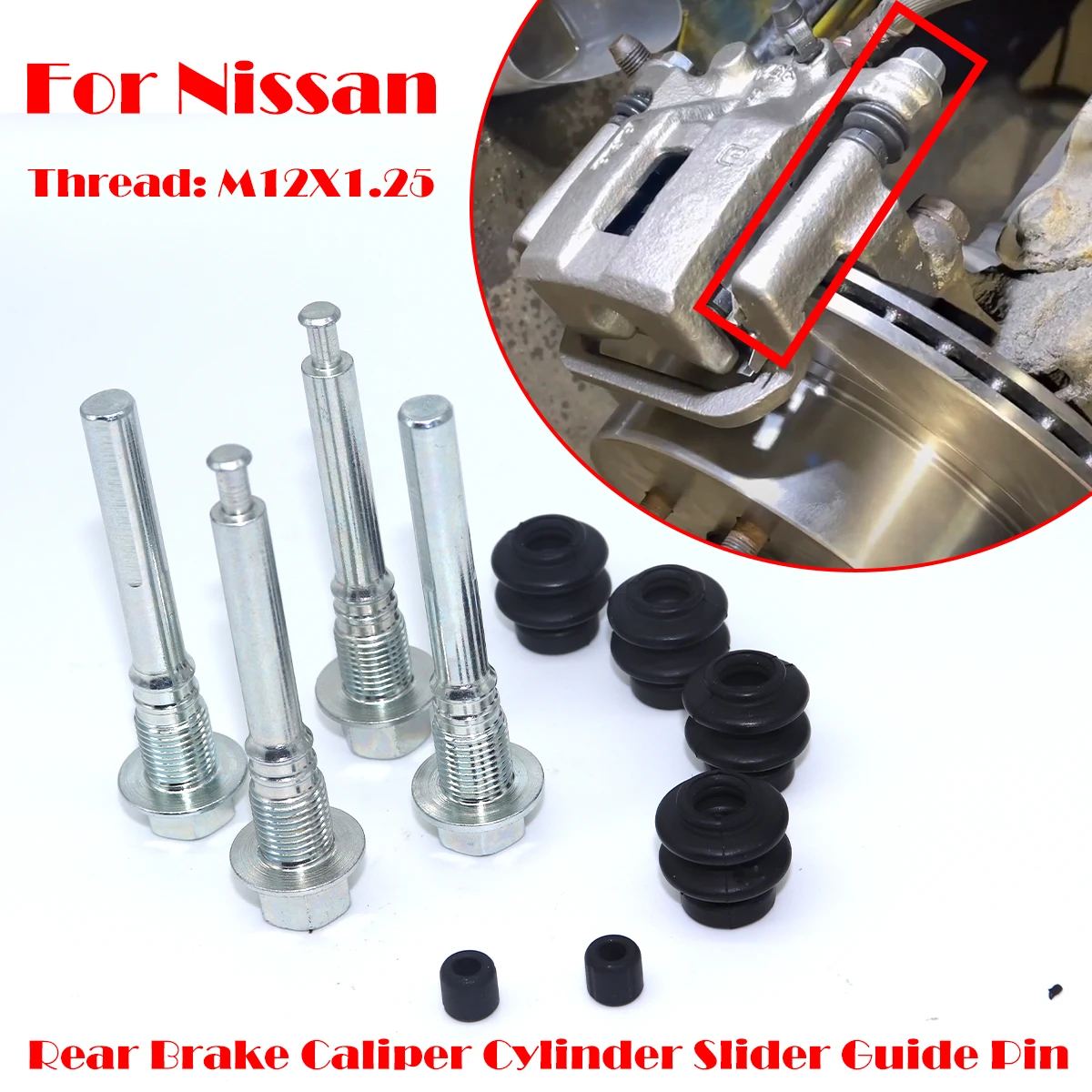 Rear Brake Caliper Cylinder Slider Guide Pin For Nissan Juke F15/F16 Qashqai J10 Dualis X-Trail T30 T31 Murano Disc Housing Bolt