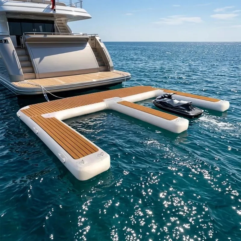 4x3m E Shape Modular Infla  Jet Ski Floating Dock Motor Boat Water Platform Factory Direct