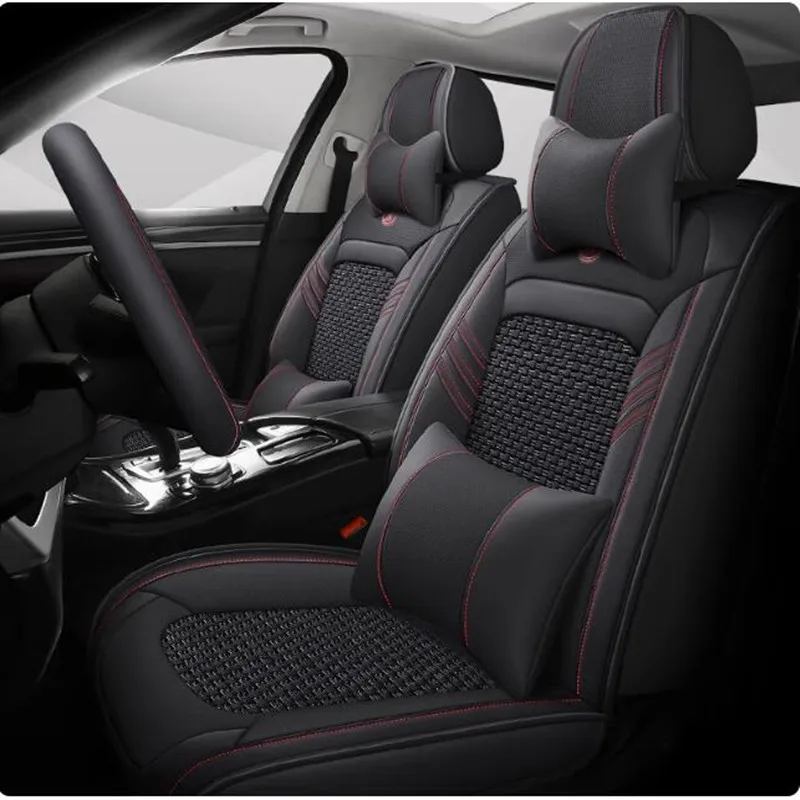 

Front and back car seat covers + Steering wheel cover for KIA Seltos 2025-2019 Best quality breathable seat cushion seat case