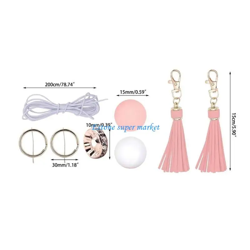 090B مجموعة خرز سيليكون عصرية لسلسلة المفاتيح DIY لصنع أنماط الألوان العصرية والأشكال