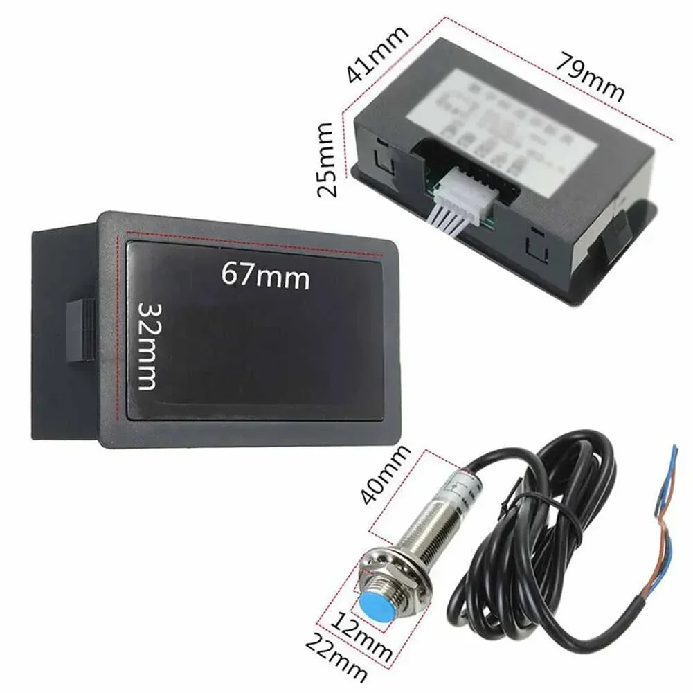 4 Digital LED Tachometer RPM Speed Meter Hall Proximity Switch Sensor NPN Set CF5135C-Z Frequency Meter Industrial Instrument