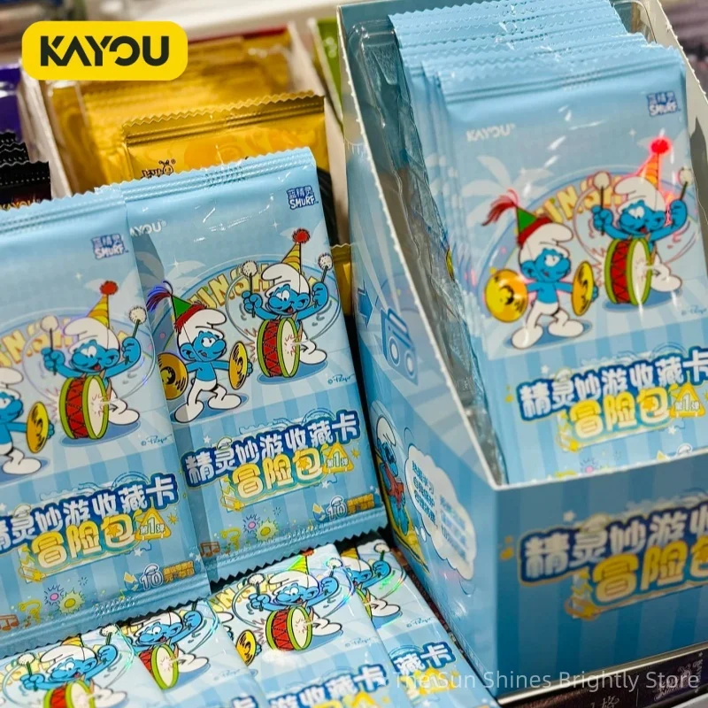 KAYOU Smurfs Adventure Pack Periferico da gioco ufficiale Giocattolo da collezione Gioco di prima scelta Carta da collezione Articolo autentico per hobby