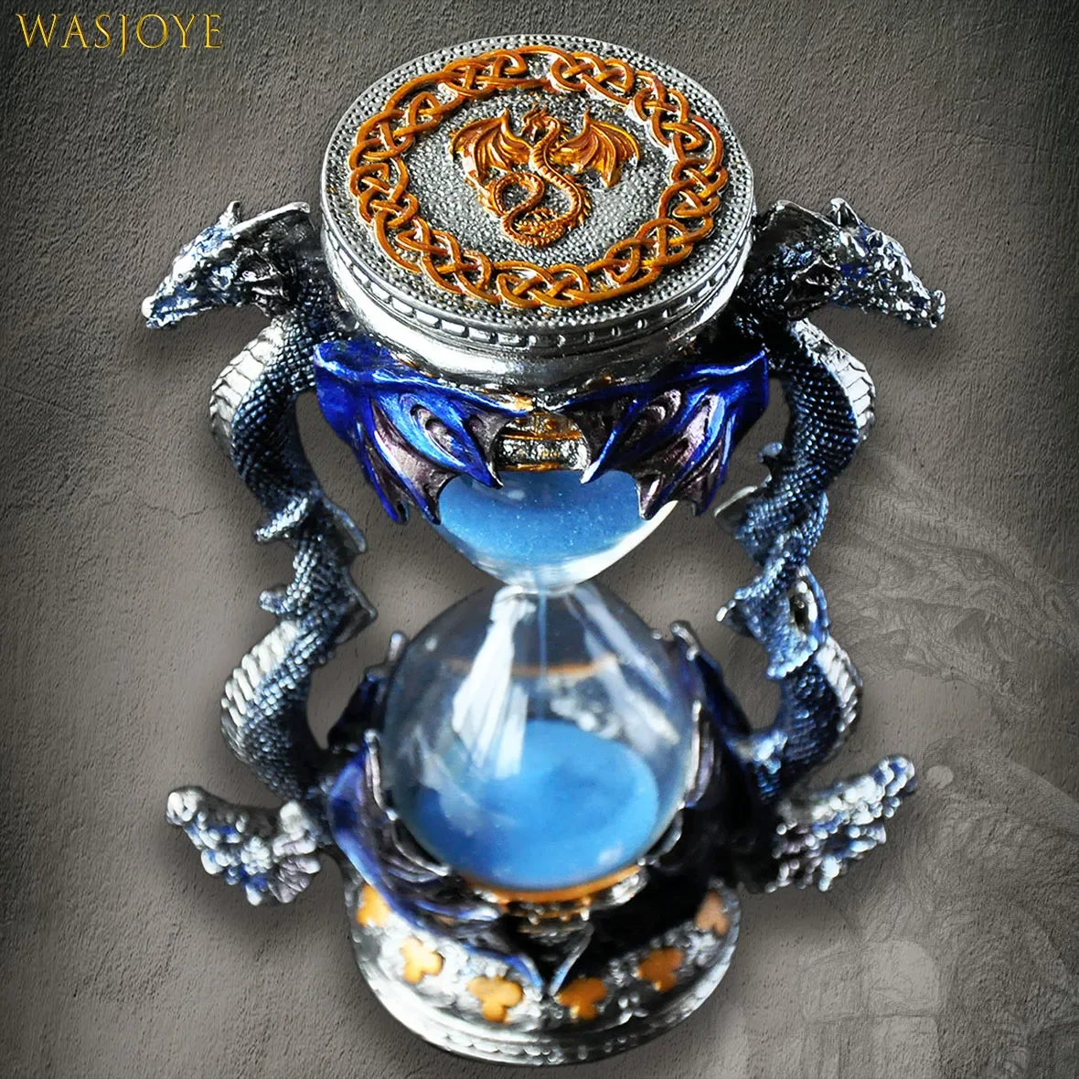 Yemeng Jiade-Dragon Shaped Metal Hourglass, 15 Minute Timer, Creative Decoration, Home Accessories, Birthday, Christmas Gift