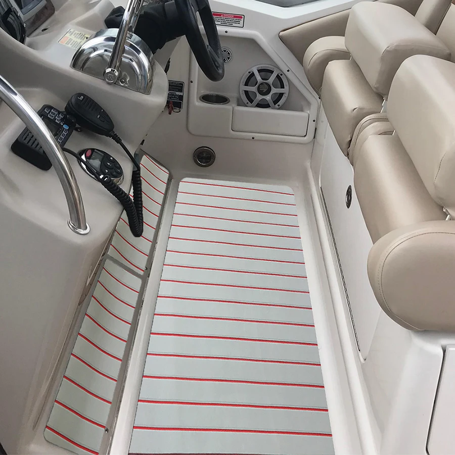 Boat Flooring EVA Foam Decking Faux Teak Marine Mat Carpet Self-Adhesive Marine Flooring Sheet for Motorboat RV Yacht Kayak