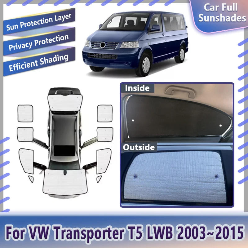 

Автомобильный полный козырек для Volkswagen VW Transporter T5 LWB Caravelle Multivan Doubleback 2003 ~ 2015 солнцезащитный козырек с защитой от УФ-лучей аксессуары