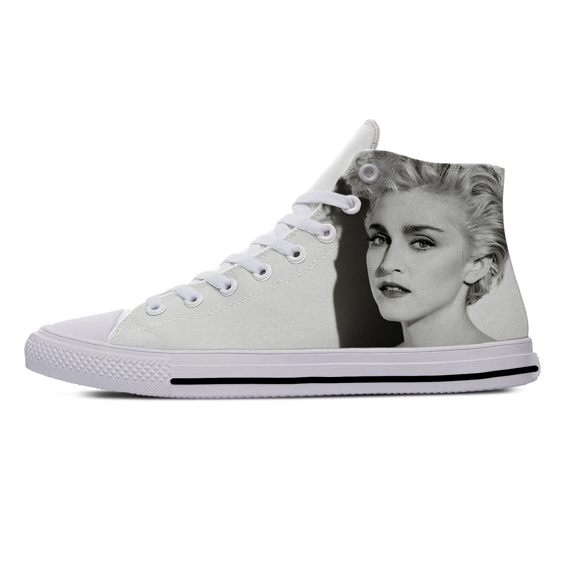 Musim panas panas keren Madonna Pop penyanyi musik mode populer sepatu kasual atasan tinggi terbaru Pria Wanita Sneakers klasik sepatu papan