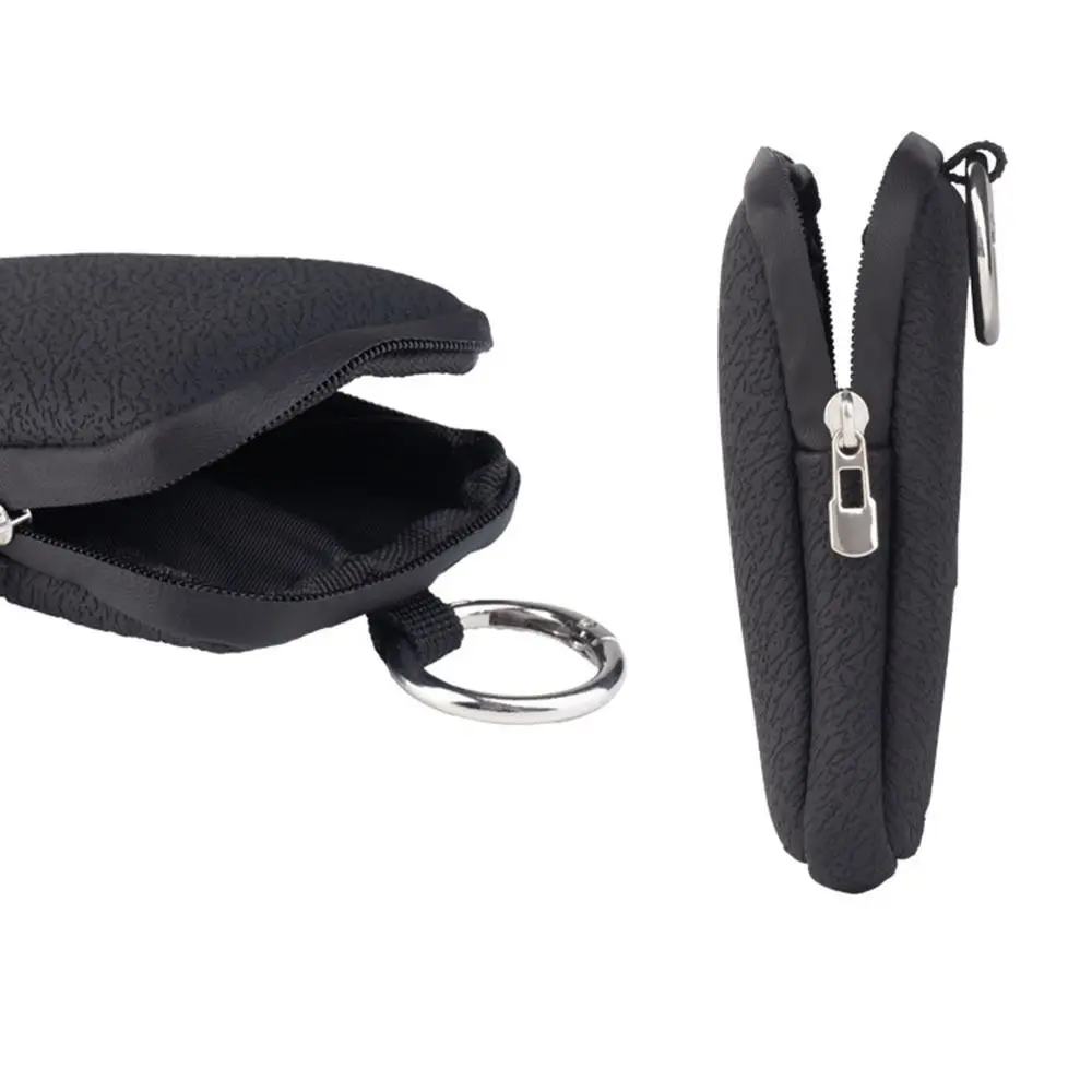 

Водонепроницаемый кошелек для монет из искусственной кожи с защитой от потери и кольцевой пряжкой, чехол для мелочи с брелком, компактный, экономия места