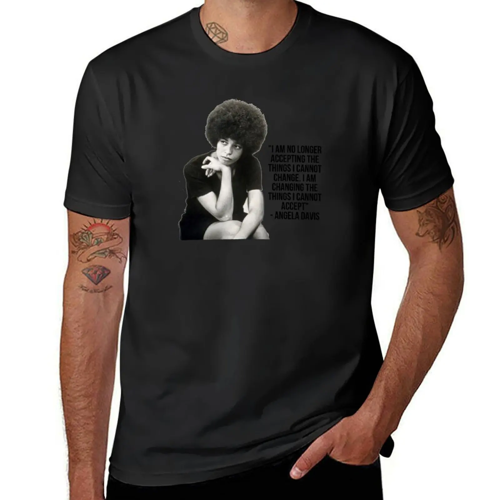 Angela Davis Quote T-Shirt tees customs design your own mens graphic t-shirts anime