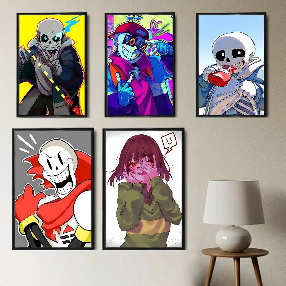 Sans Chara Papyrus Undertale Poster Trendy Wall Art For Coffee Office Bar Decoration Best Gift Good Sticker Printed On PP Paper