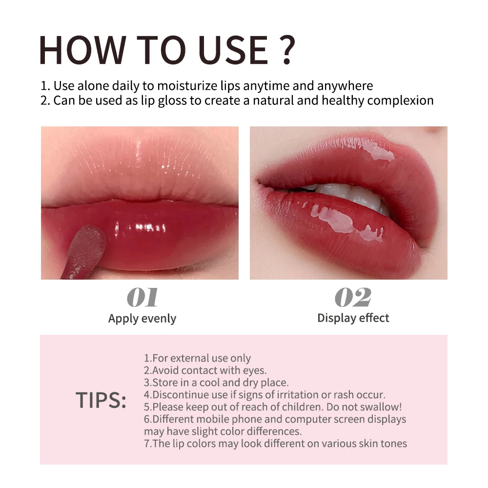 Lakerain Nourishing Tinted Lip Oil Set For A High-shine Finish, Relieve dry lips and keep lips moisturized, 4Pcs Per Set