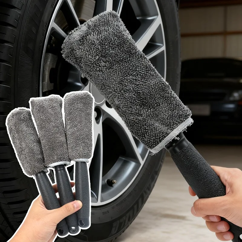 

Long Handle Car Wheel Brush Microfiber Rim Tire Cleaner Soft Bristle Auto Detailing Cleaning Tool Car Wash Sponge Accessories