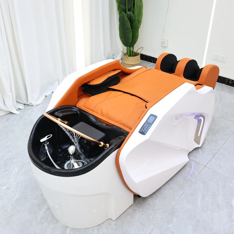 

Стул для шампуня Роскошный современный японский стиль Стул для шампуня Прочный шампунь-кровать для салонов красоты Массажное кресло для мытья волос