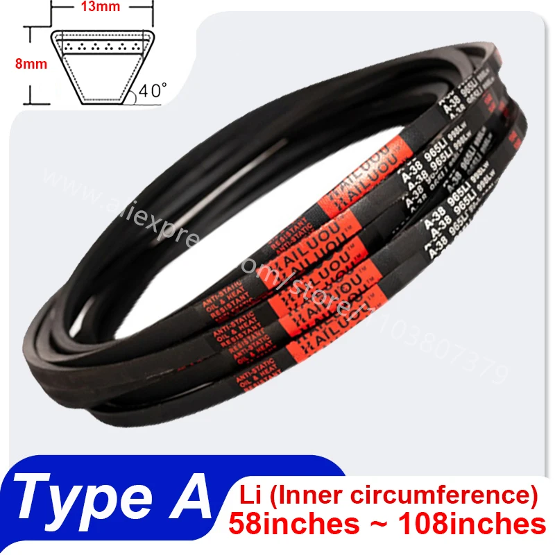 Drive Conveyor Belts Type A V Belt Rubber Transmission Strap 58 62 65 68 70 74 75 78 80 84 85 86 88 90 91 92 95 98 100 108inches