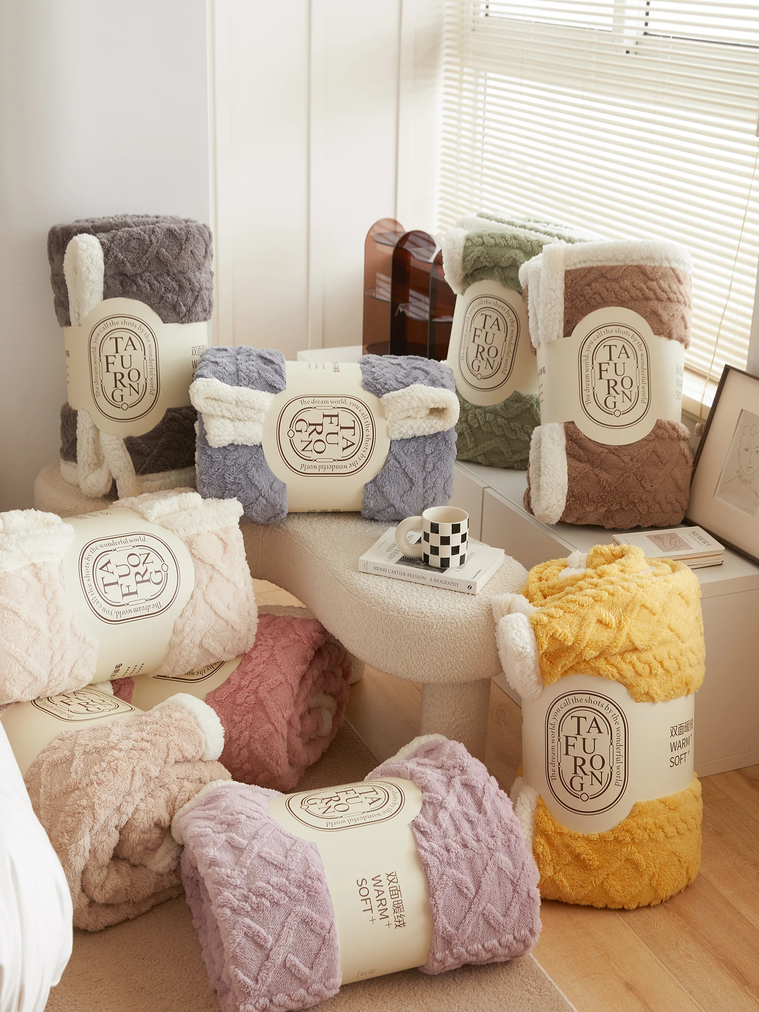 

Плед Aremily из утолщенного овечьего бархата: теплый, повседневный, зимний, для односпальных и двуспальных кроватей, для дома, офиса, общежития