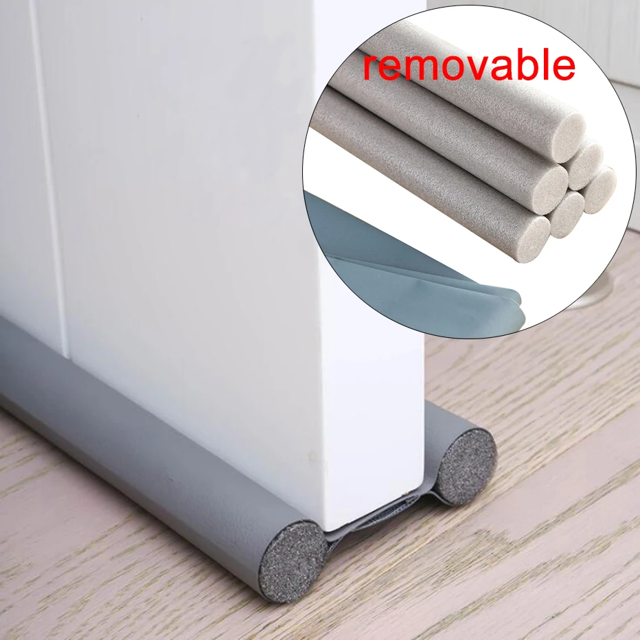 Removable Door Sealing Strip Under Door Draft Guard Stopper Sound Proof Reduce Noise Door Bottom Seal Weather Strip