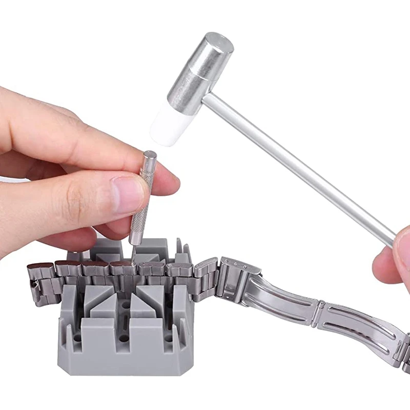 Watch Band Strap Link Pins Remover Repair Tool Replacement Tool 20 PCS Cotter Pin Spring Bar Tool Set 1PCS Head Hammer