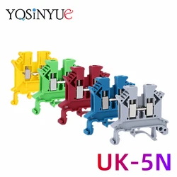 1/5/10PCS Din Rail Terminal Block UK-5N Universal Connector Screw Connection Electrical Wiring Conductor UK5N Terminal Block