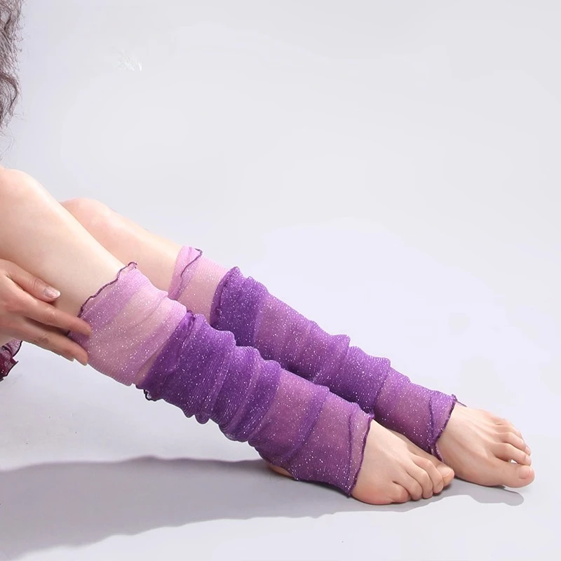 customized Belly dance practice exercise leg protection socks stepping on feet sock covers decoration long tube pile up socks