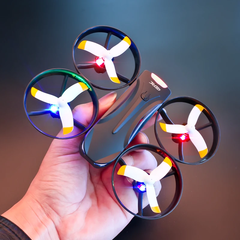 V16 Colorful LED RC Helicopters Toy Gifts 360° Full Containment Protection Mini FPV Drone 4K VR Aerial Photography Free Return