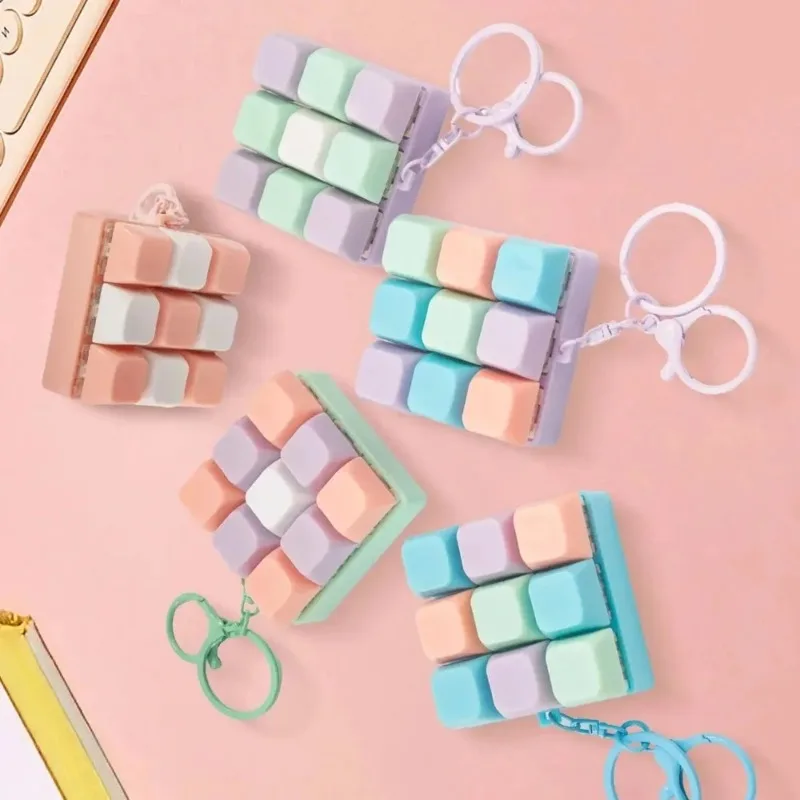 Nine-key Tetris Fingertip Pressing Key Keychain Adult Stress-relieving Finger Keyboard Game Key Chain Stress-relieving Magic Toy image 3
