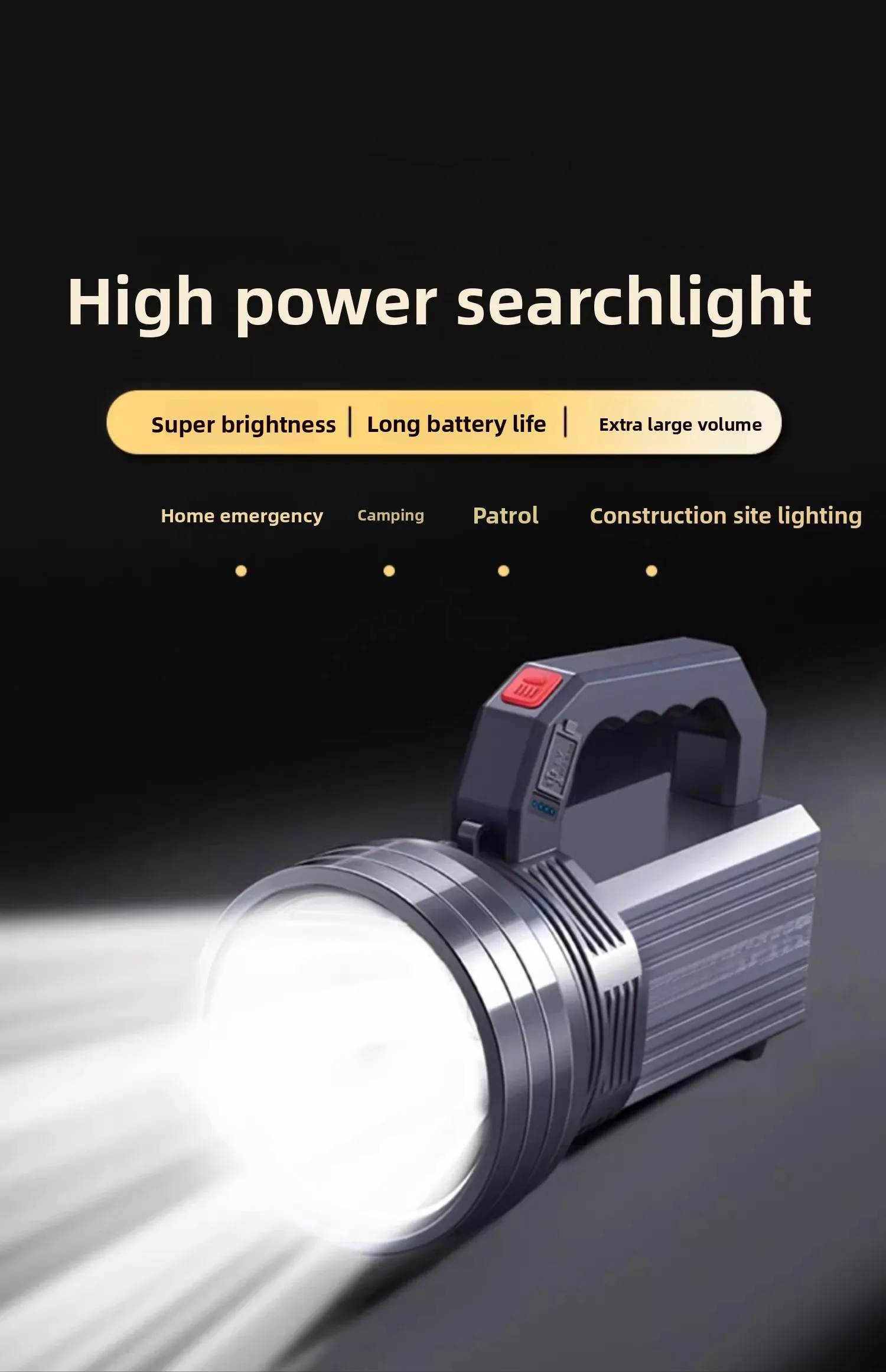 Flashlight strong light charging ultra-bright outdoor long-range handheld searchlight solar flashlight home