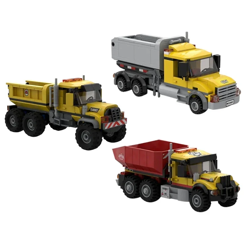 Stad Auto Model Moc Gebouw Bakstenen Bouw Dump Truck Technologie Modulaire Blokken Geschenken Kerst Speelgoed Diy Sets Assemblage