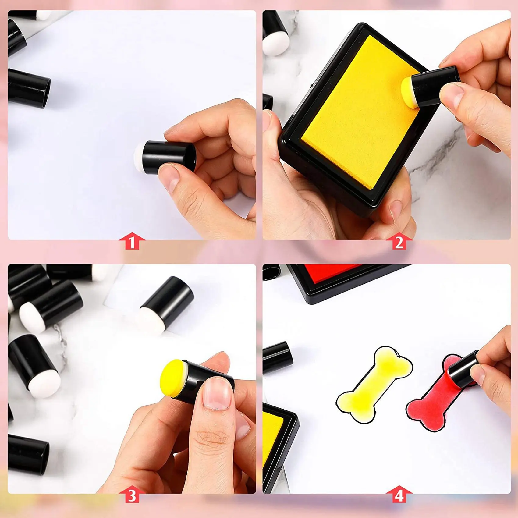 Altamente recomendado-132 Uds esponja para dedos Daubers esponja para pintar con los dedos artesanía dibujo esponja Dauber Set para pintar arte tinta Cra