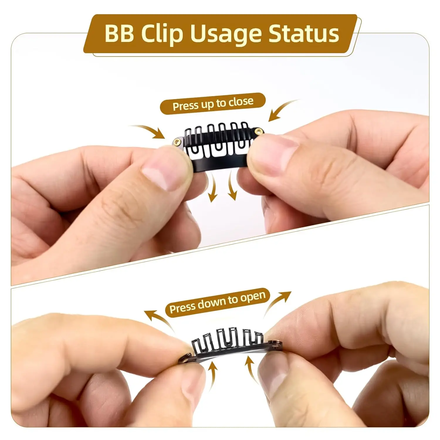 10-100 Pezzi Clip per Parrucca Clip a Scatto da 32mm per Estensioni dei Capelli Clip per Capelli a Forma di I Strumenti per Estensioni dei Capelli Posticci (Nero)