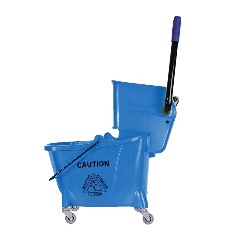 

Plastic thickened water wheel extrusion winch mop bucket Hotel industrial mop bucket