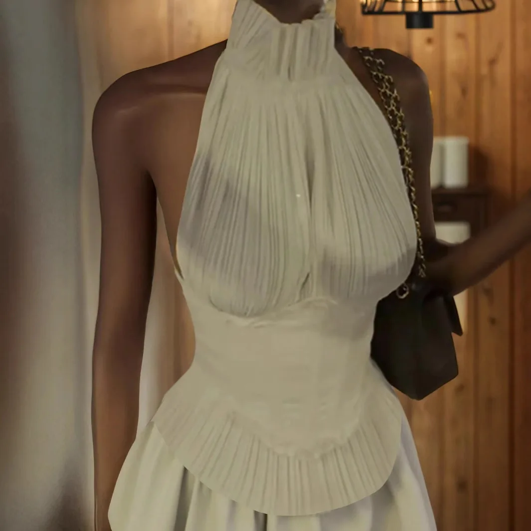 

2026 Summer French Vintage Hepburn Style Mini Dress For Women Elegant Tiered Cake Dress With Luxury Feeling For Petite Ladies