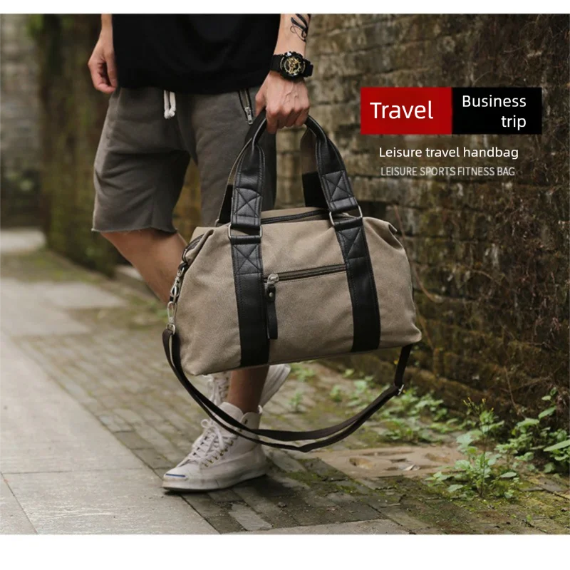 

Men's bag, canvas bag, British canvas travel bag, single shoulder crossbody handbag