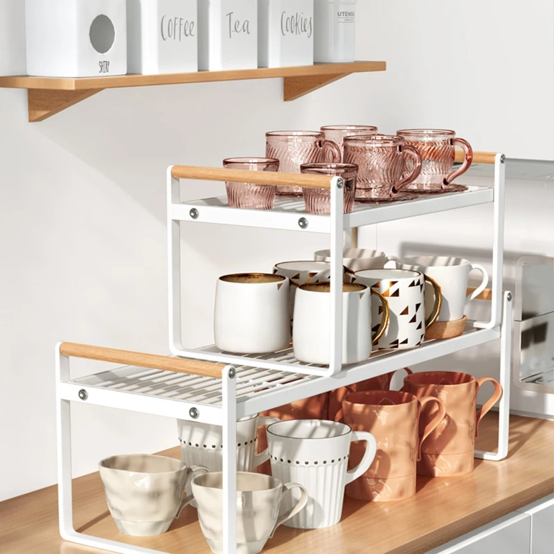 Shelf Storage Spice Jar Rack Set Sturdy Cabinet Desktop Organize Home Kitchen Living Room Wine Glass Cup Rack