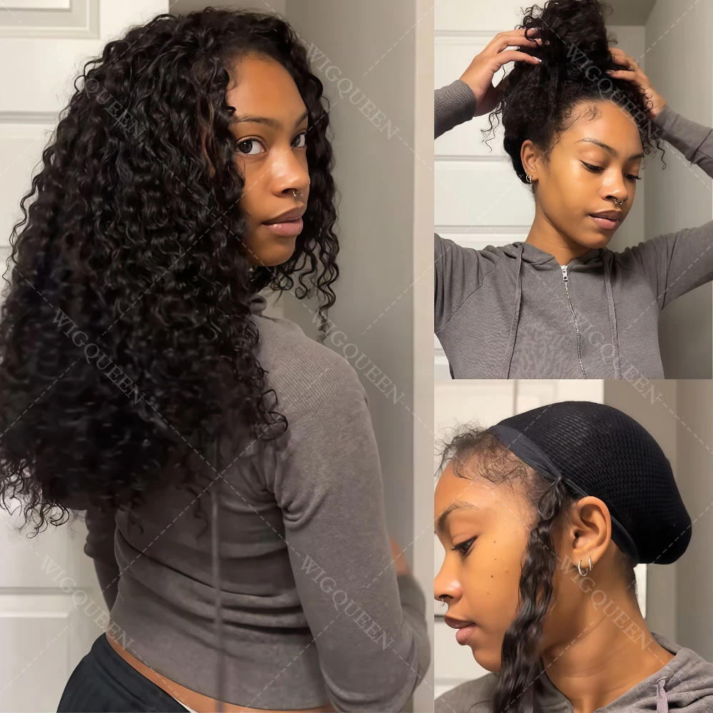 

Плотные курчавые вьющиеся человеческие волосы без узлов, предварительно разделенные вязанные крючком волосы, глубокие вьющиеся с веревкой, предварительно закрученные наращивание волос с перьями