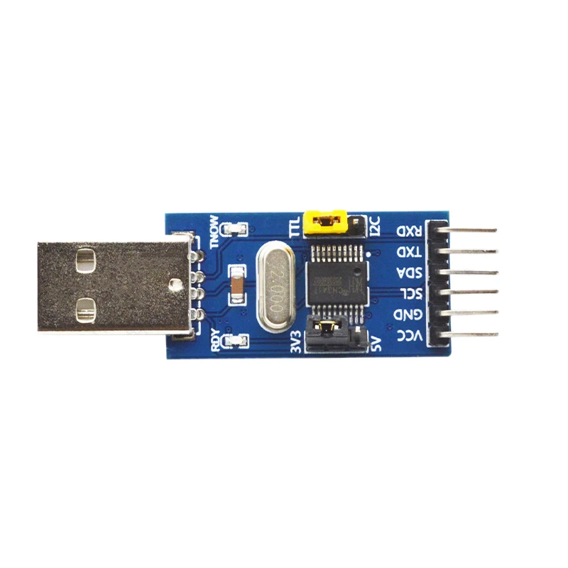 Módulo dois em um CH341T USB para I2C IIC UART USB para TTL Downloader de porta serial de chip único