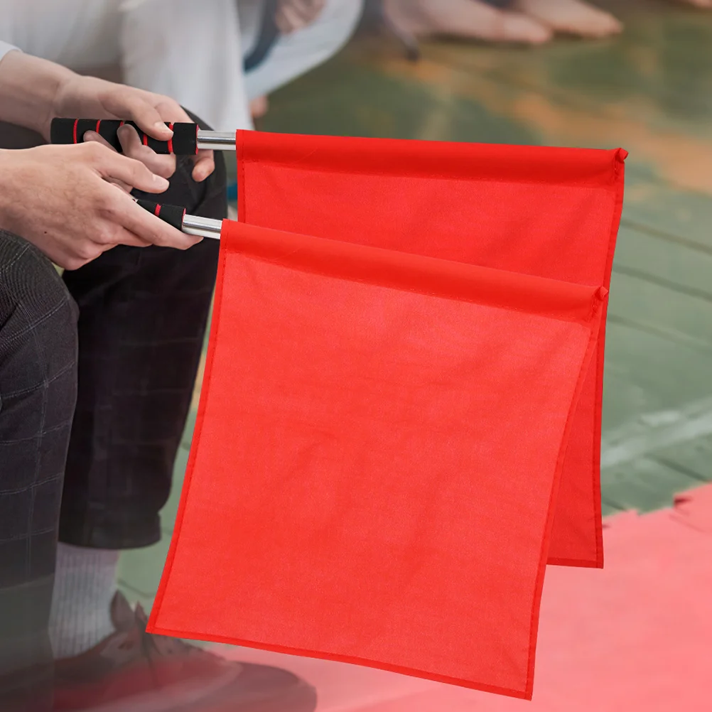 Set di 3 Bandierine Rosse per Arbitri, per Competizioni Sportive, Controllo del Traffico, Corse, Tifo e Squadre Sportive