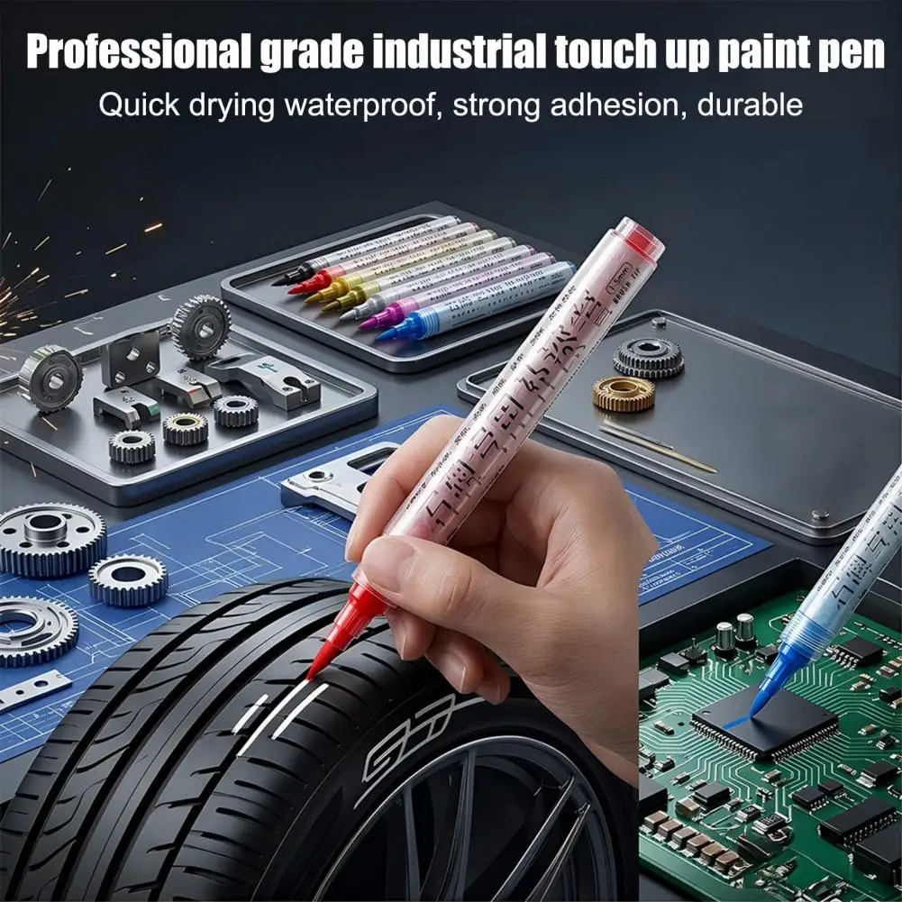 Permanent Paint Pen Oil-Based Markers Quick Dry Waterproof Marking Pens for Wood Fabric Stone Canvas Glass Industrial Tires