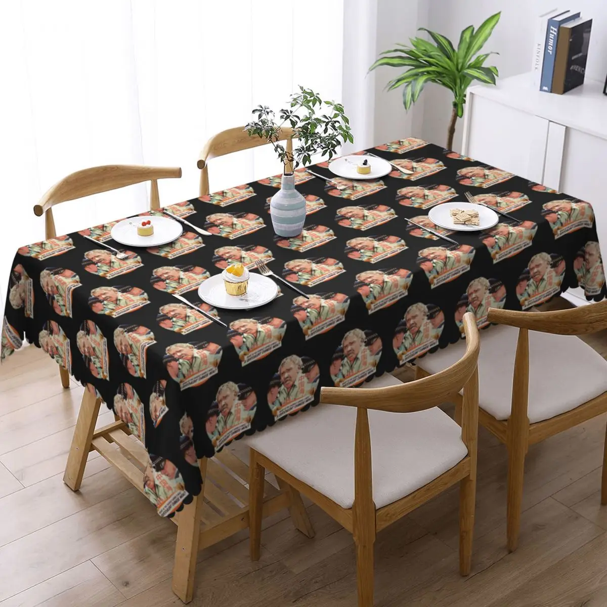A Succulent Chinese Meal Custom Rectangular Tablecloth Oilproof Table Cover for Festival Party Decorations Table Cloth