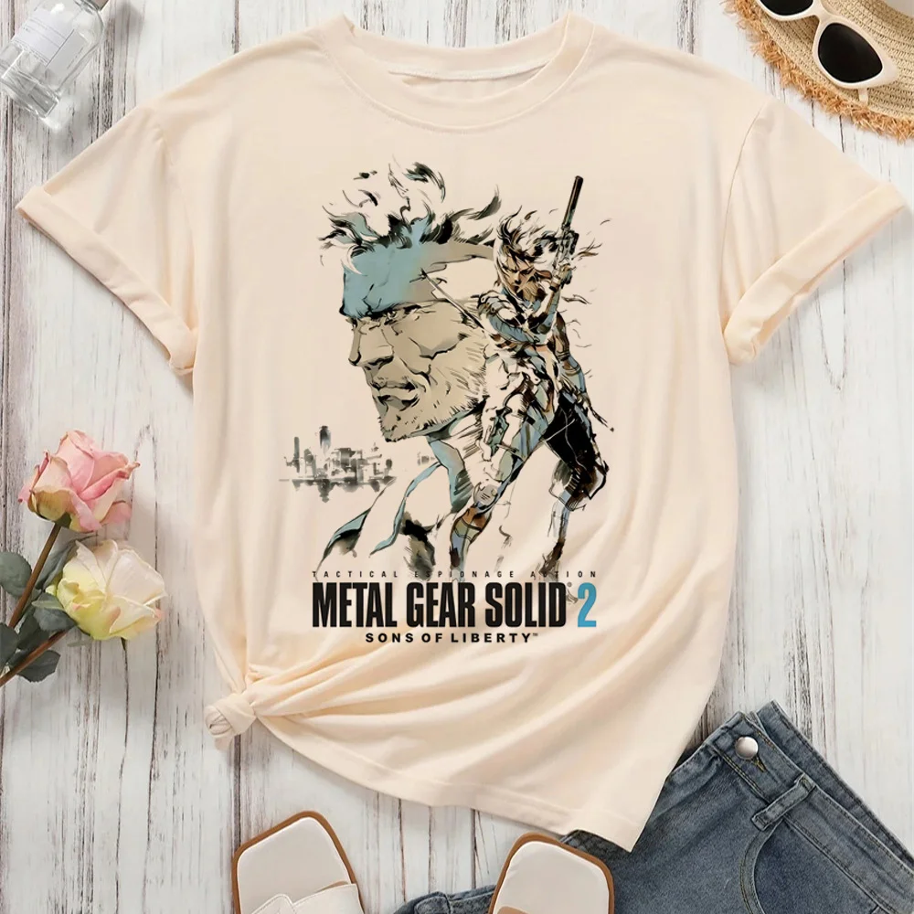 Metal Gear Solid t shirt female korean clothes Classic streetwear 2000s tshirt Classic 2000s anime Y2k
