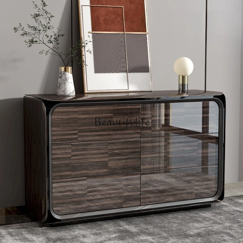 

*Simple luxury door cabinet Modern light luxury bedroom six bucket solid wood bedroom locker