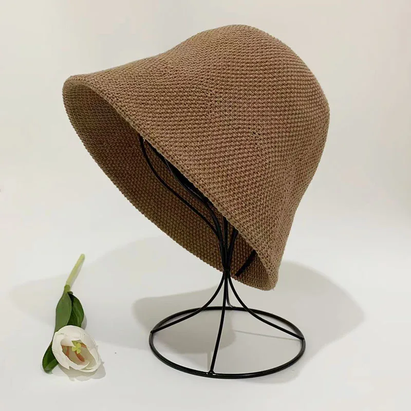 Versatile Bucket Hat for Women Summer Hat Weave Sun Hat Travel Cap Lady Cap Female Simple Fold Floppy Girls Beach Hat Panama